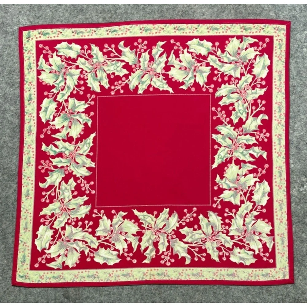 8 Vintage April Cornell Red Holly Berry Napkins 23
